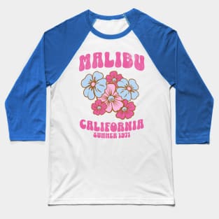 Malibu California 1971 Vintage Retro Summer Baseball T-Shirt